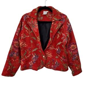 Parsley & Sage Red Floral Blazer size Medium